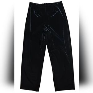 R&K Evening Elegant Black Velvet High Rise Zipper Pull On Pants  Size 14